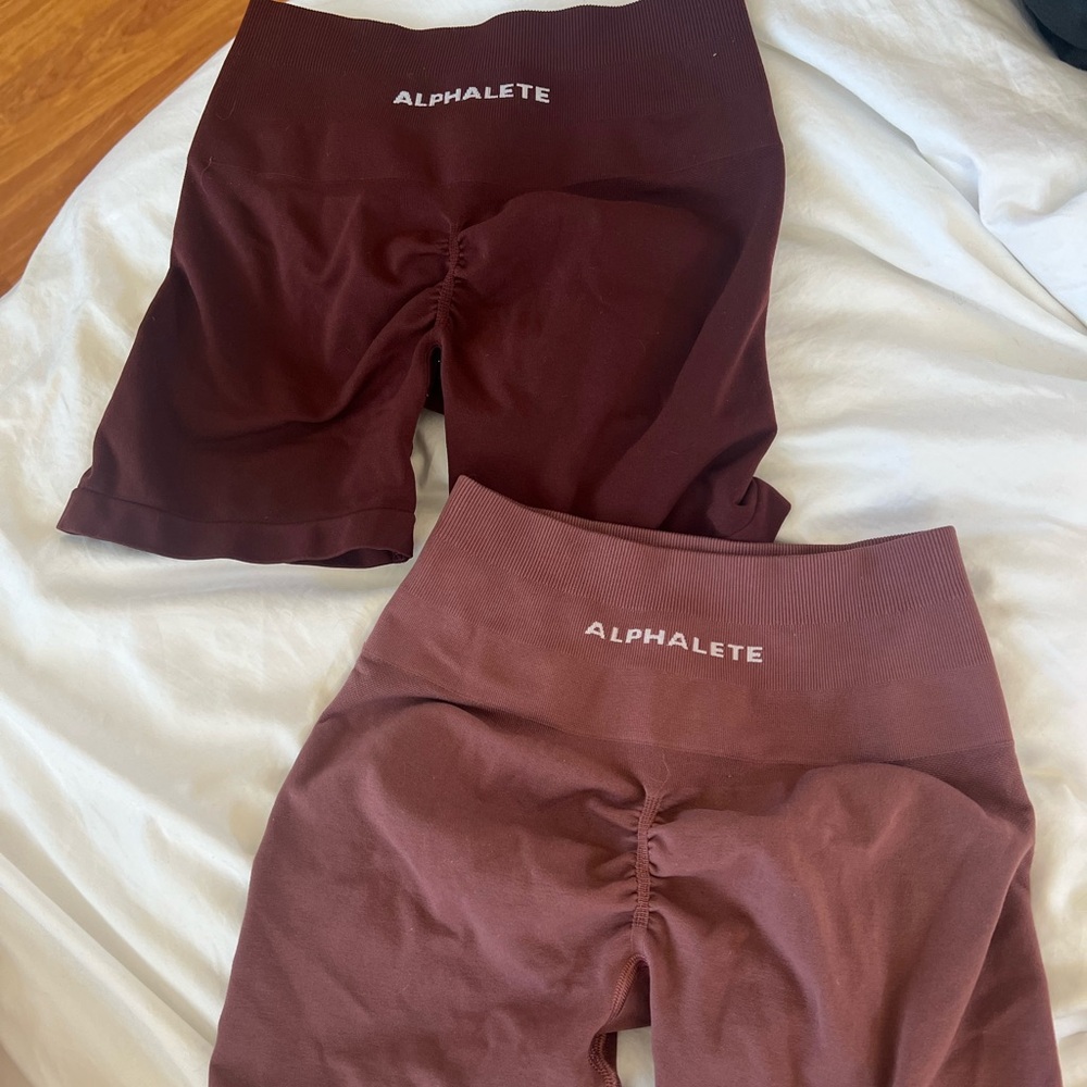 Alphalete amplify shorts set.